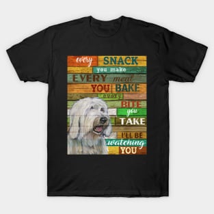 Old English Sheepdog Every Snack You Make Canvas T-Shirt